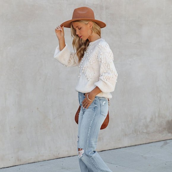 LAST ONE - ARENA KNIT POM SWEATER - Picture 9 of 11